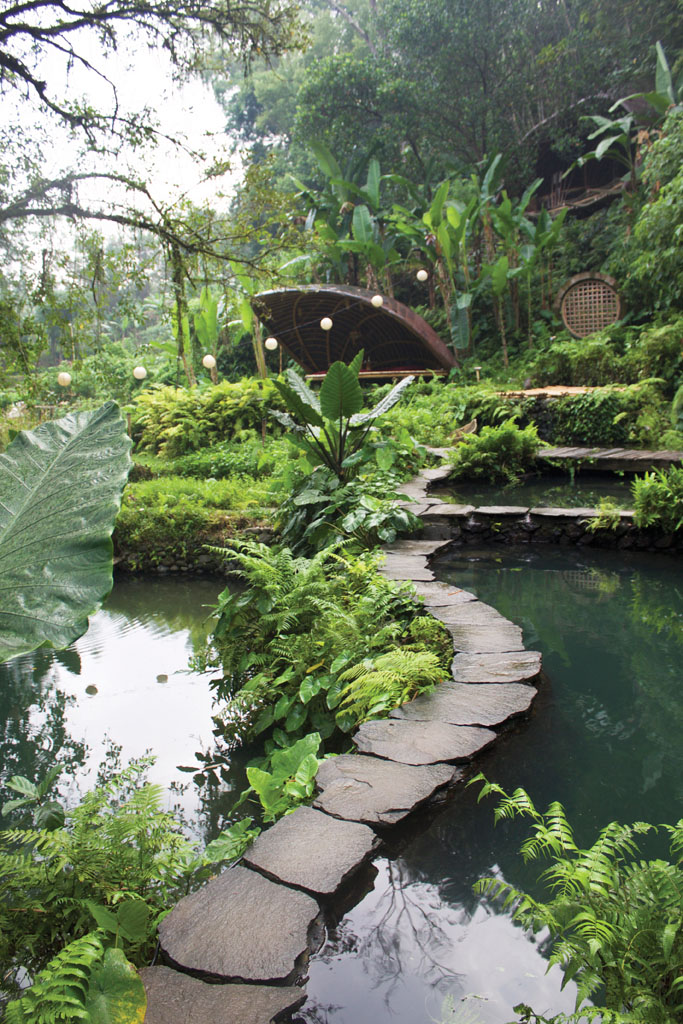 The swimming ponds of Bambu Indah