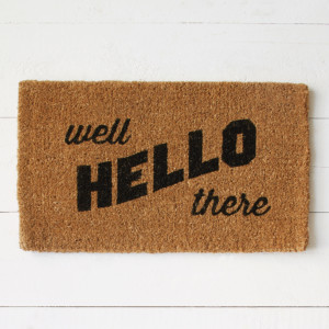 “Well, Hello There” Coir doormat West Elm