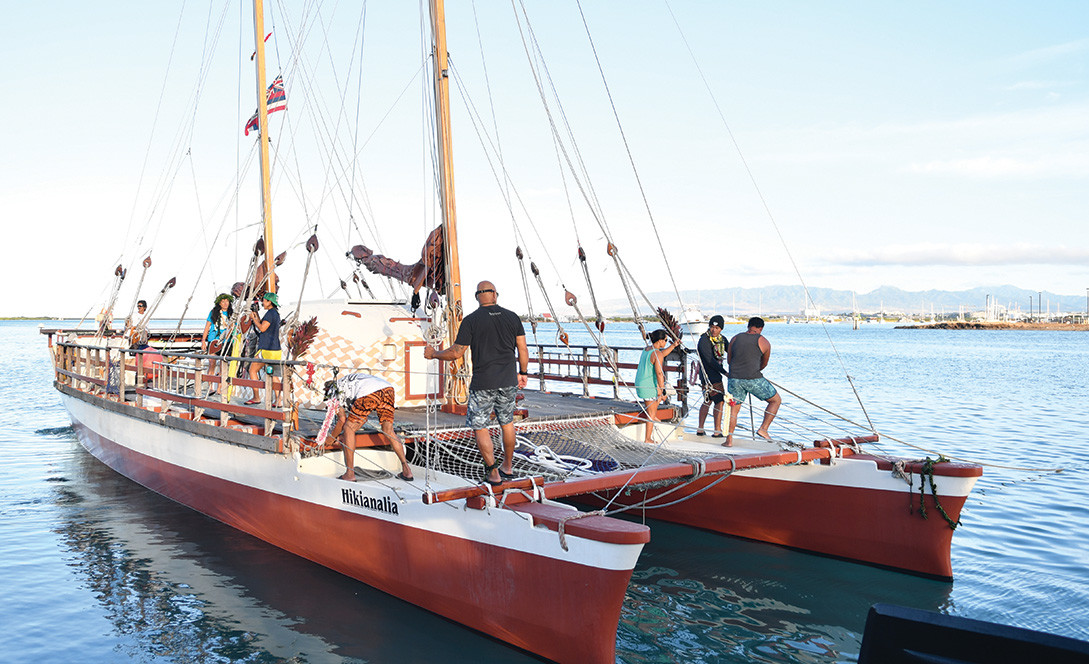 page: Sailing the Hikianalia with the Polynesian Voyager Society.