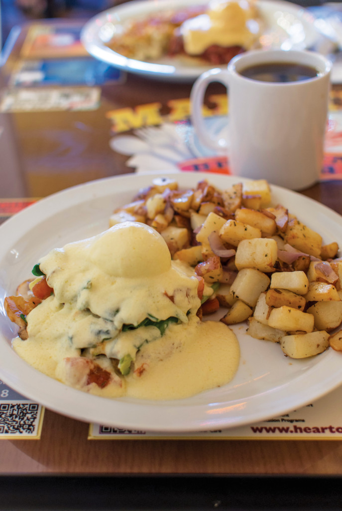 Eggs benedict at Marvins Breakfast Club