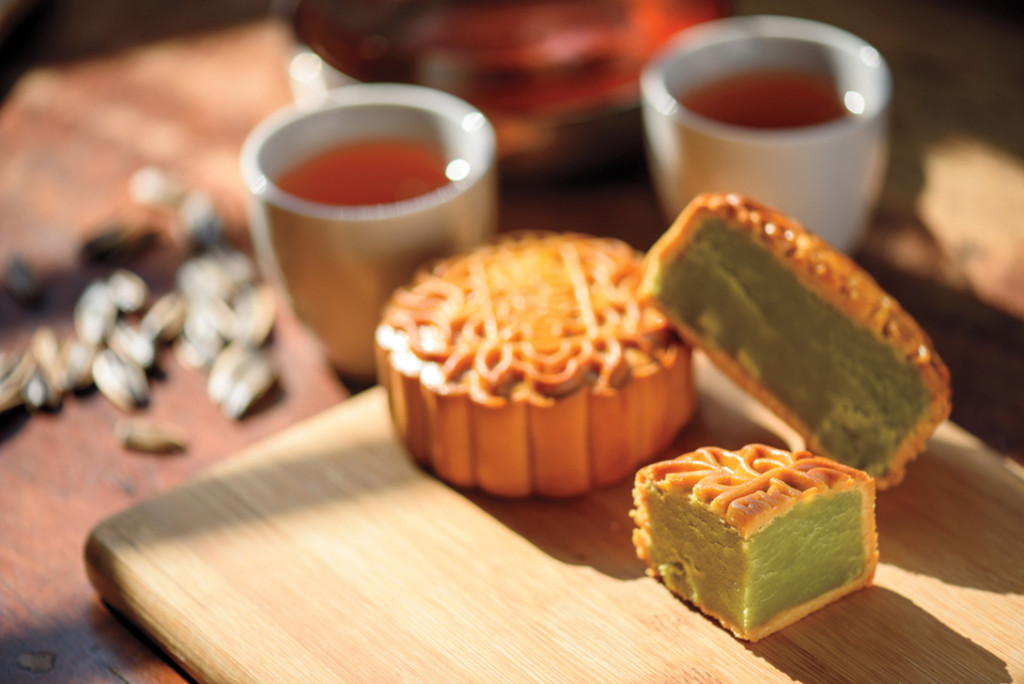 Moon cakes to celebrate winter holiday of the Lunar New Year in Asia