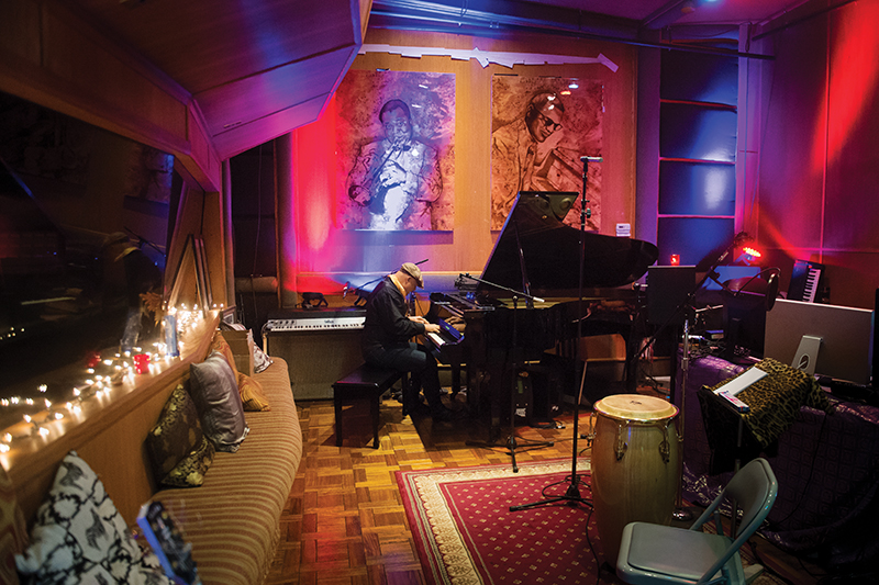 Narada Michael Walden in recording studio 